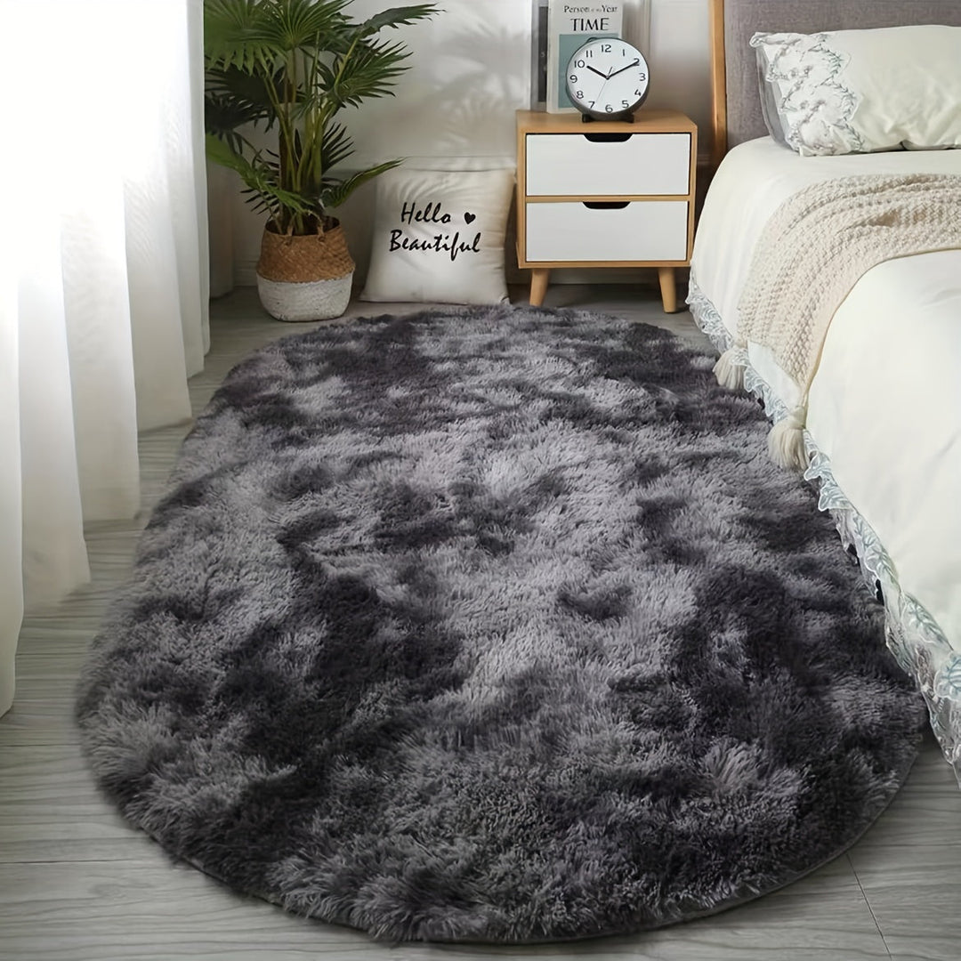 Oval Plush Rug – Soft Rug and Style for Bedroom and Living Room Décor