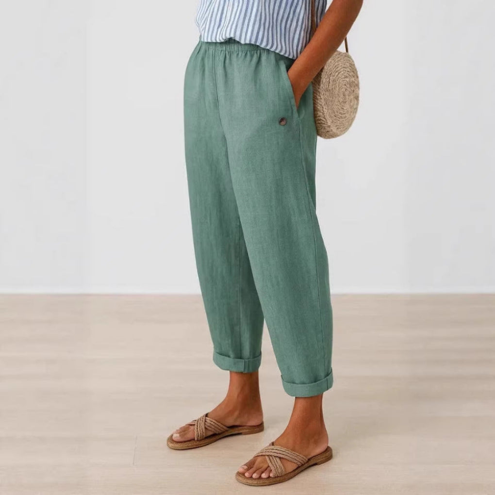 Womens Casual Pants With Digital 3D-printed Buttons
