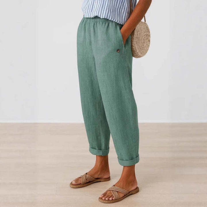 Womens Casual Pants With Digital 3D-printed Buttons