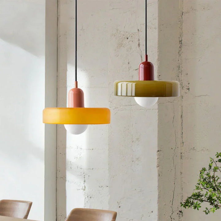 Bauhaus Stained Glass Pendant Light