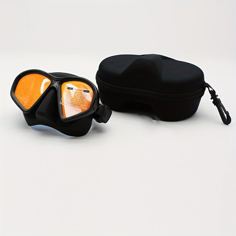 Gehärtete Tauchmaske mit Tasche - Taucherbrille mit Antifog und Kamerahalterung