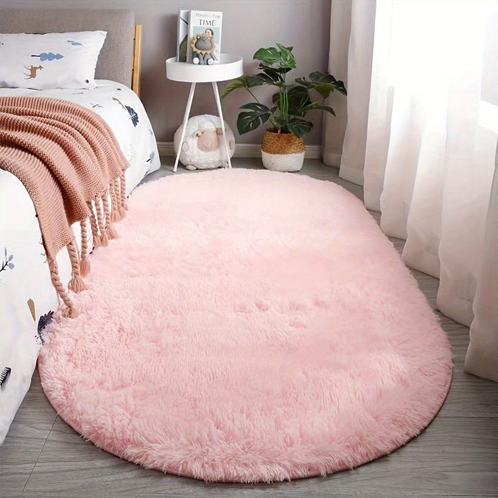 Oval Plush Rug – Soft Rug and Style for Bedroom and Living Room Décor