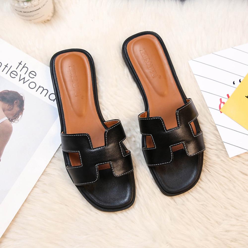 Damensandalen mit H-Steg aus veganem Leder - Bequem und elegant
