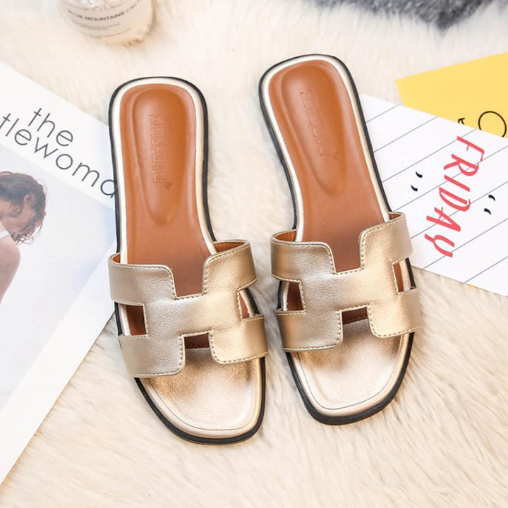 Damensandalen mit H-Steg aus veganem Leder - Bequem und elegant