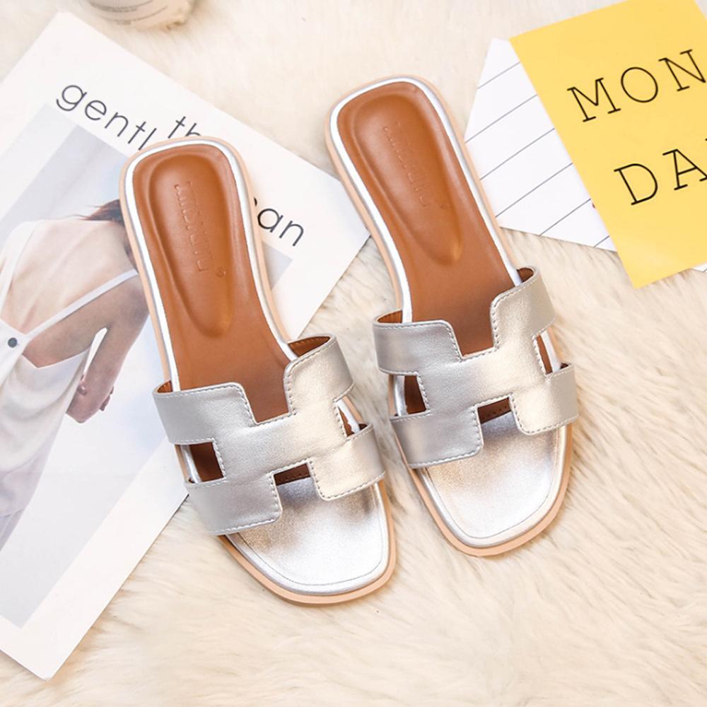 Damensandalen mit H-Steg aus veganem Leder - Bequem und elegant