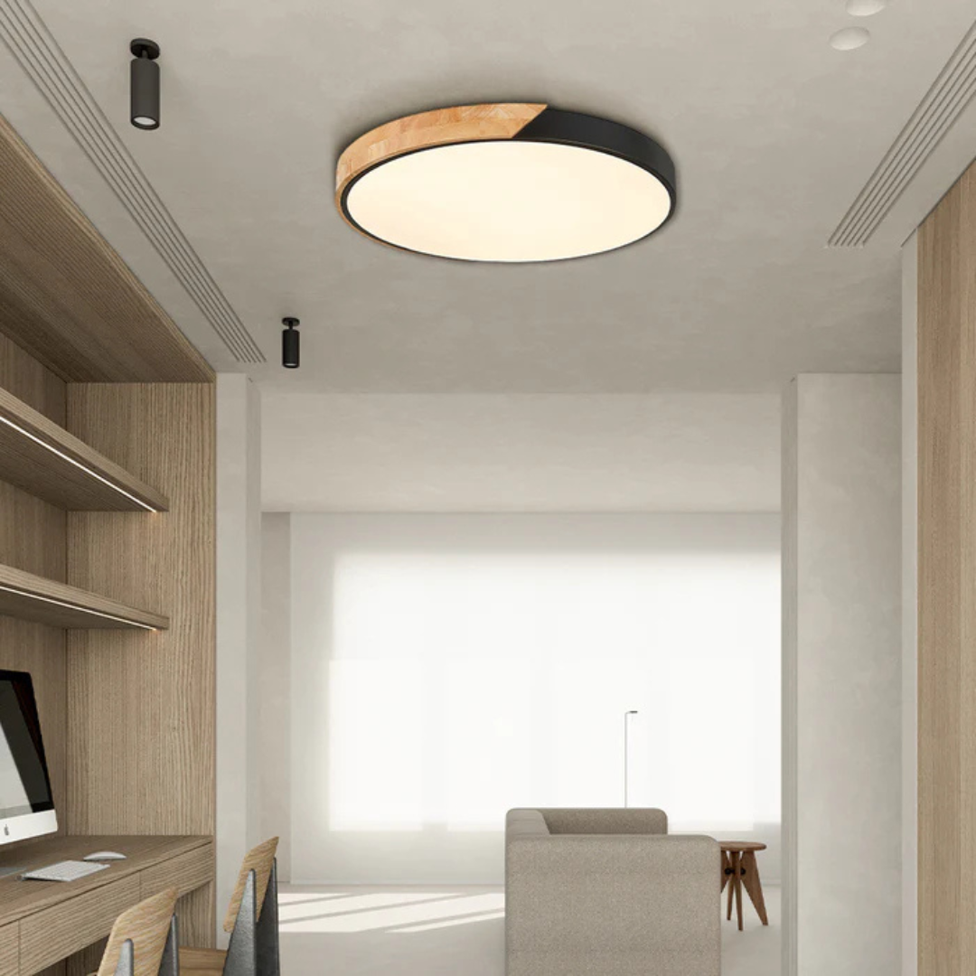 Delos Skandi Wooden Ceiling Lamp | Natural LED Design Light