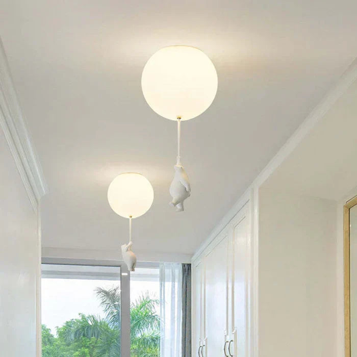 Kids' Ceiling Lamp with Bear and Ball | CloudBear