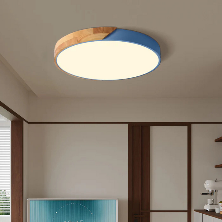 Delos Skandi Wooden Ceiling Lamp | Natural LED Design Light