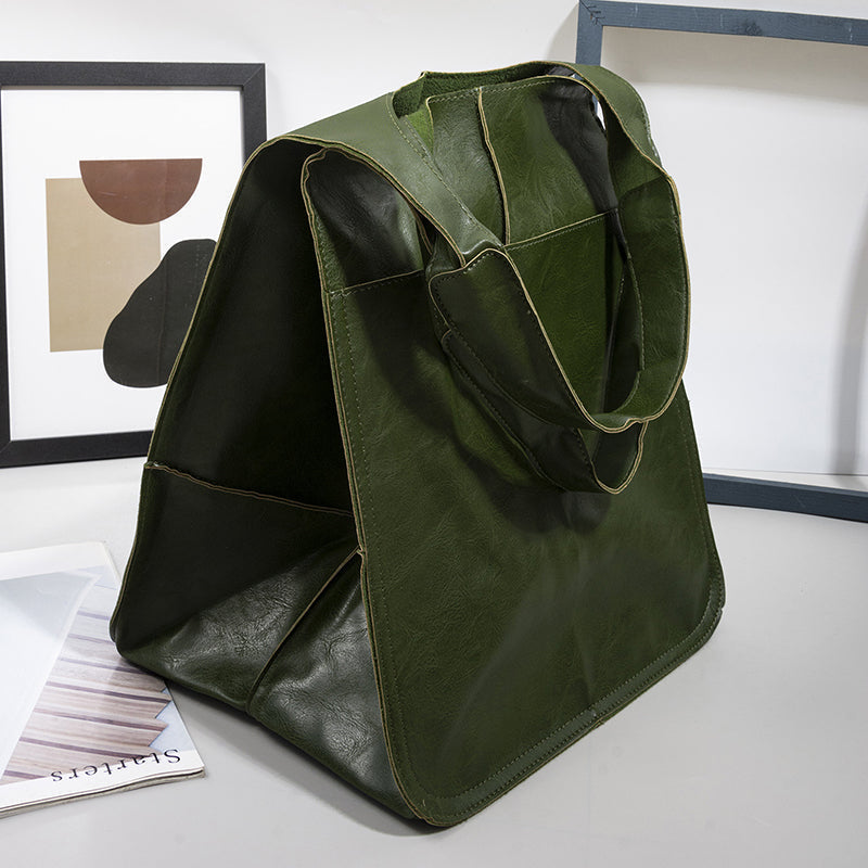 Oversized Leather Vintage Shoulder Bag for Women