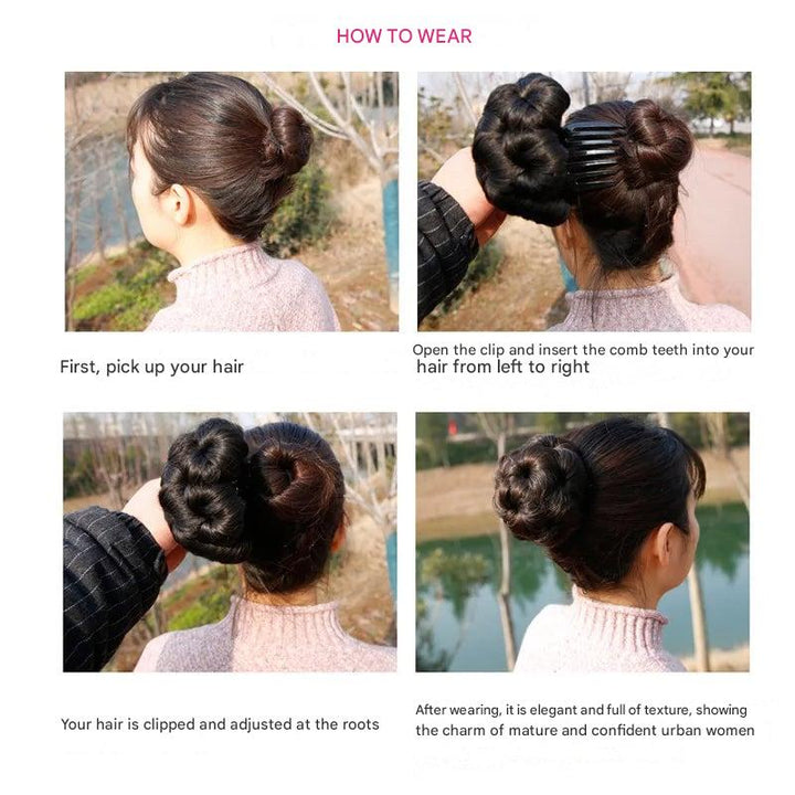 Blumenförmige Haarspange mit Extensions – Fiora