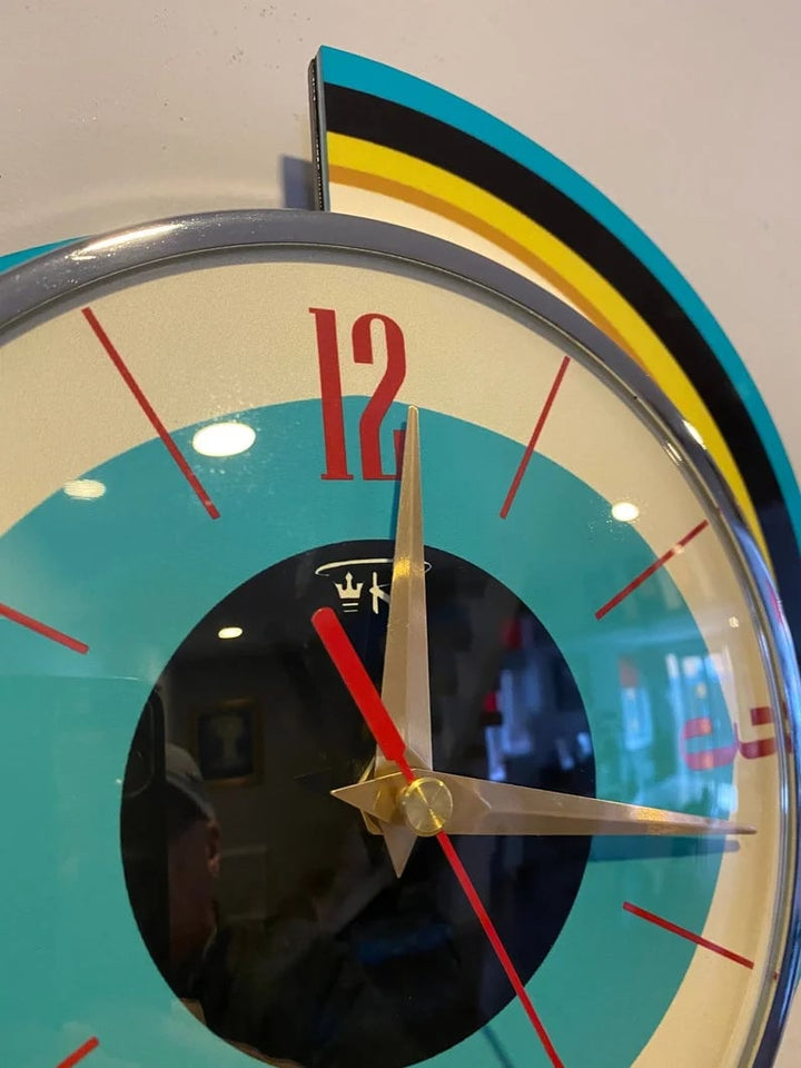 Handmade mid-century style wall clock | Retro wall decor, quiet & battery-operated
