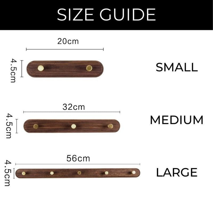 Wooden Wall Coat Rack with Brass Hooks - LignaHook