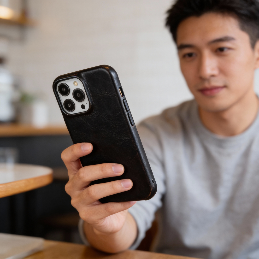 Leather iPhone Case with Shock Protection