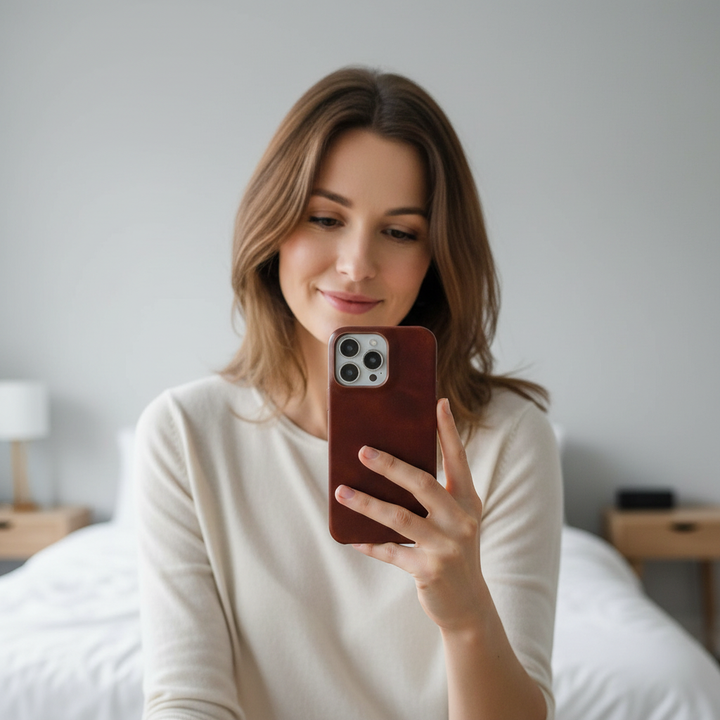 Lederhülle für iPhone mit Stoßschutz
