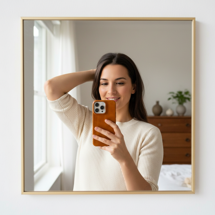 Lederhülle für iPhone mit Stoßschutz