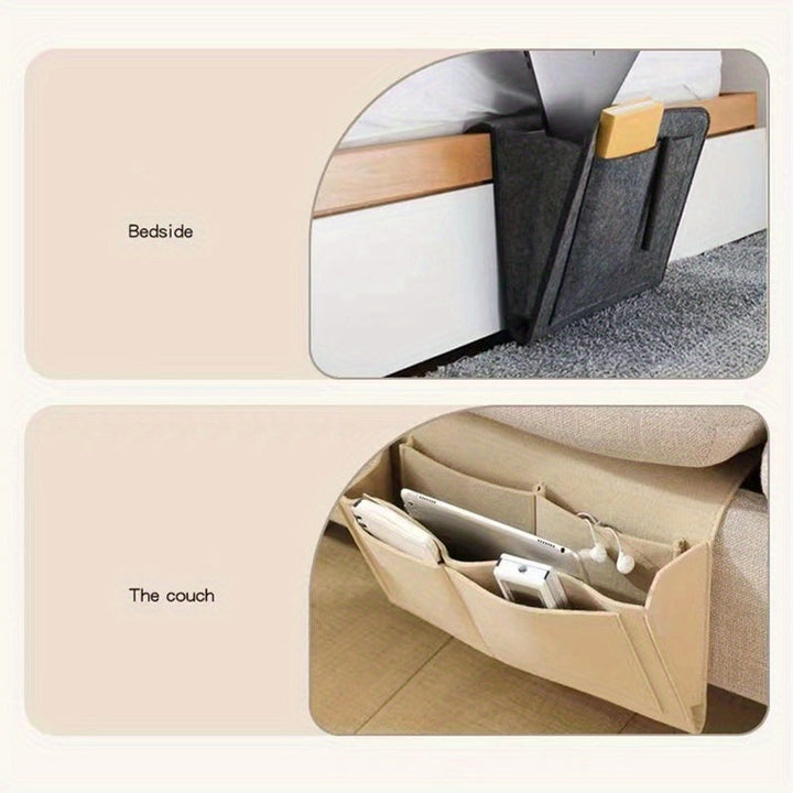 Smart Felt Storage Bag – Organised and Accessible Beside the Bed or Sofa