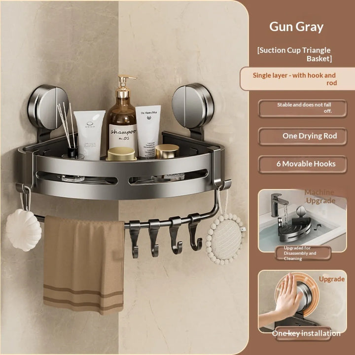 Luxury suction cup bathroom shelf without drilling