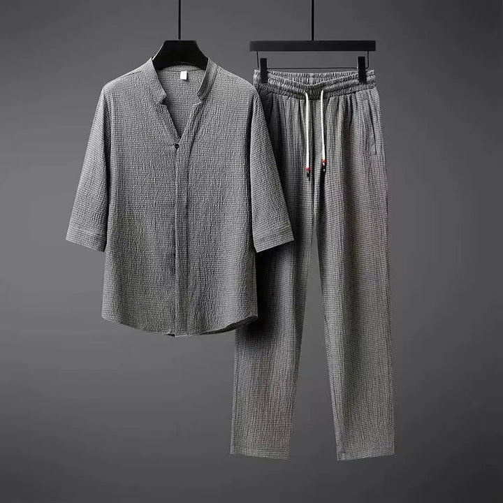 Vintage Linen Tracksuit Men's 2-Piece Set