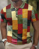 Men's polo with grid pattern