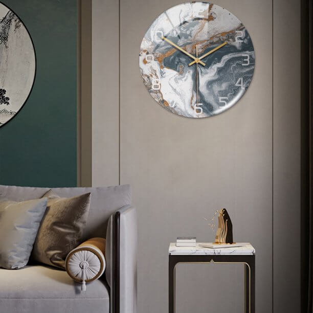 Elegant Marble-Effect Wall Clock – MarbleTime