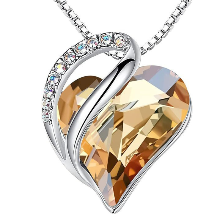 Geometric Heart Of The Ocean Crystal Necklace