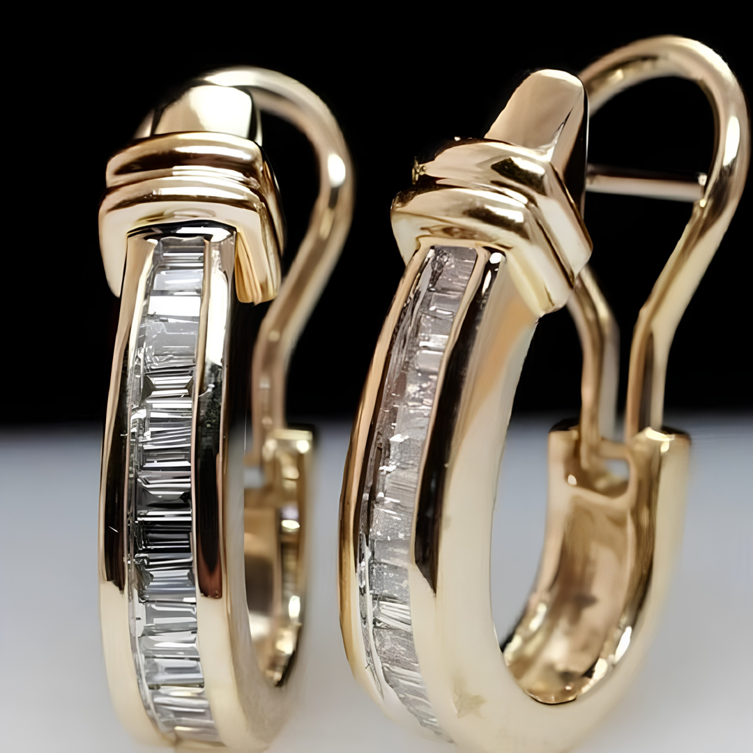 New Retro Exquisite Geometric And Gold Earrings