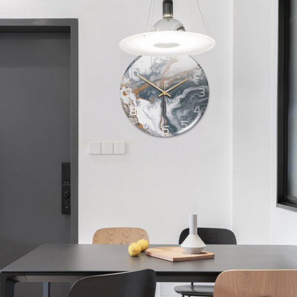 Elegant Marble-Effect Wall Clock – MarbleTime