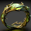 Vintage Jade Inlaid Malachite Oval