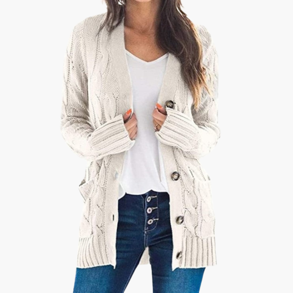 Women’s Cardigan with Buttons and Pockets