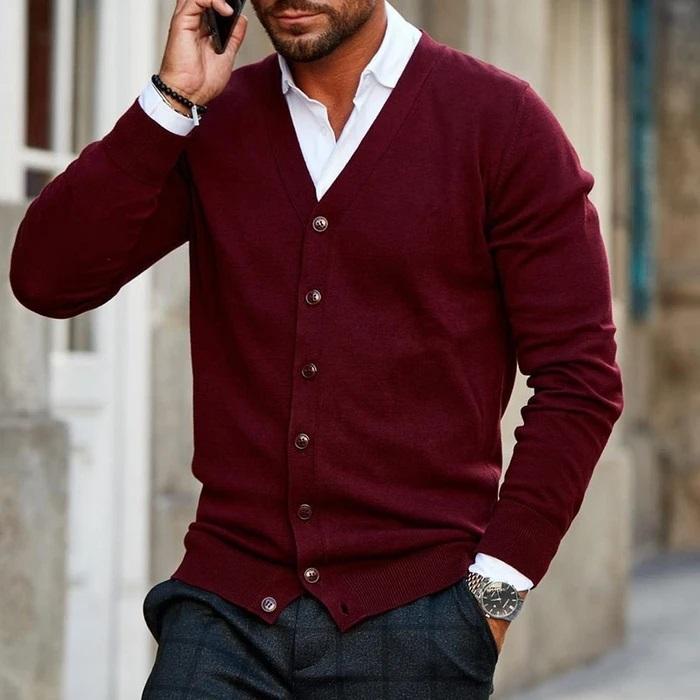 Button-Up Cardigan for Men