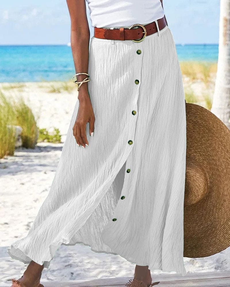 Women’s Long Monochrome Skirt – Elegant Style for Any Occasion