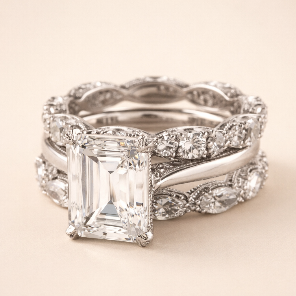 Silver ring with large stone