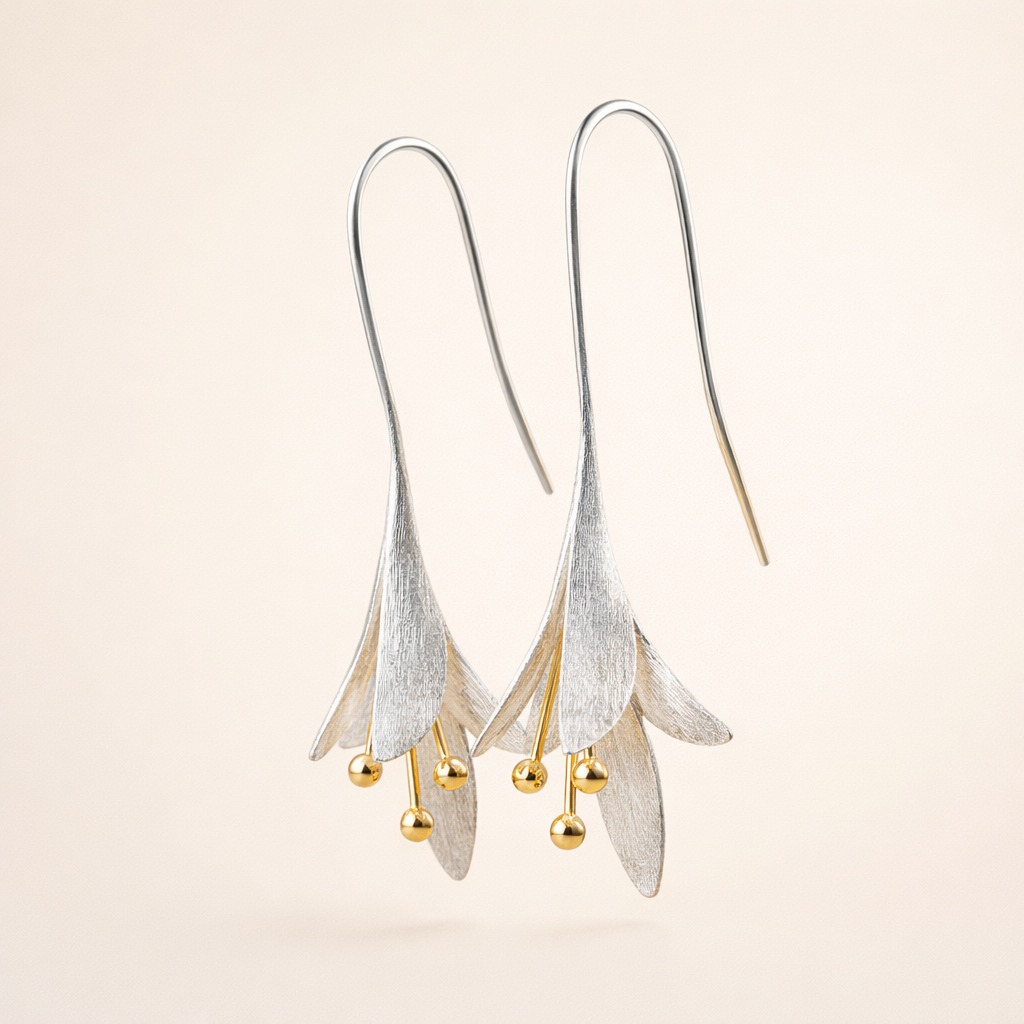 Blossom - silver flower earrings