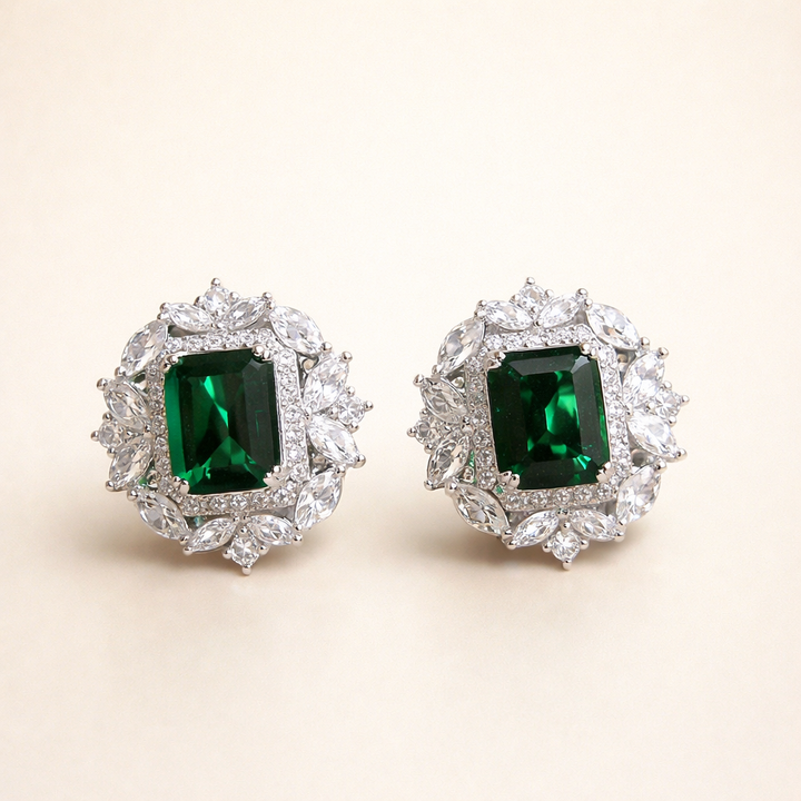 Elegant White Gold Earrings with Subtle Cubic Zirconia