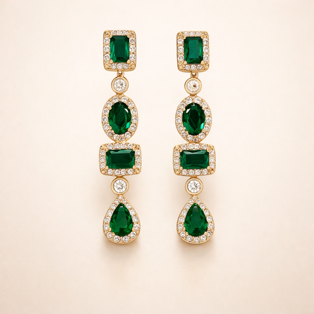 Elegant Gold Earrings with Delicate Pendants