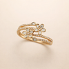Subtle gold ring with clear flower