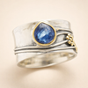 Dreamy white gold meditation ring with gemstones