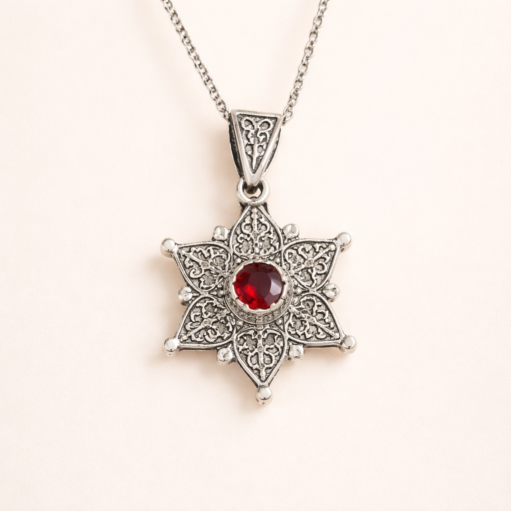 Elegant white gold necklace with subtle dangling stones