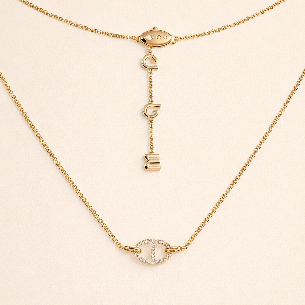 Soft shine white gold necklace with delicate link