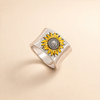 Silver Ring with Sunflower Design