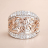 Refined Silver Ring with Rose Petal Design