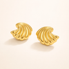 Elegant gold earrings with shell design