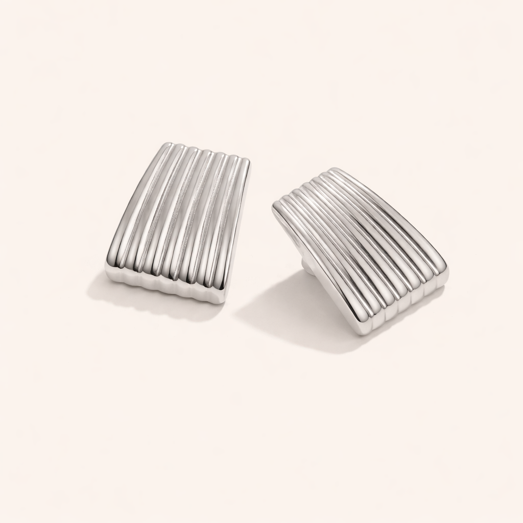 Elegant Silver Earrings with Subtle Cubic Zirconia Details