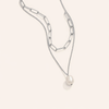 Elegant silver necklace with pearls