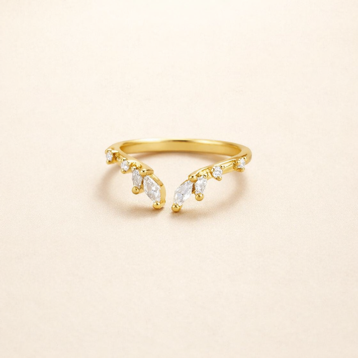 Refined gold ring with crystal accent