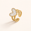 Simple gold ring with little heart