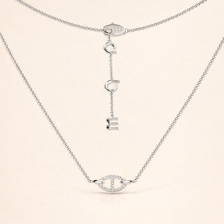 Soft shine white gold necklace with delicate link