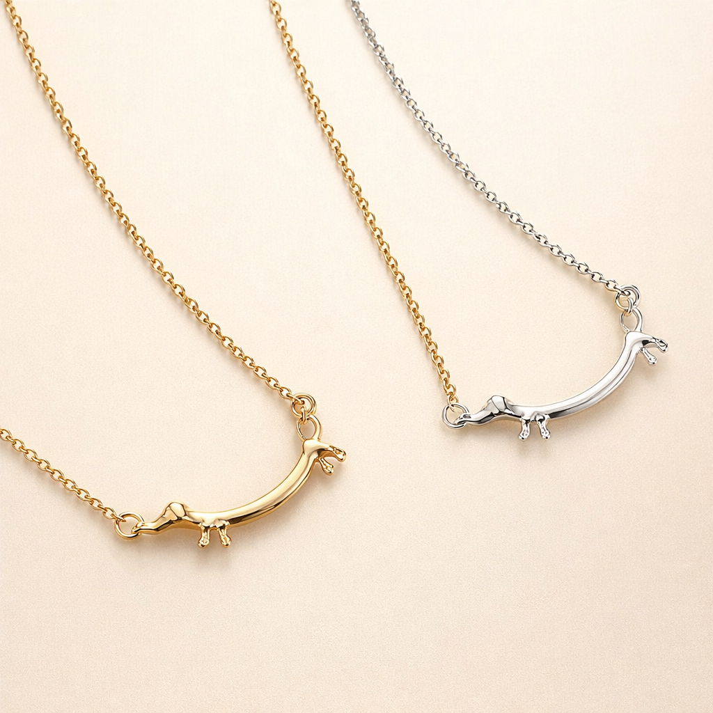 Gold Dachshund Necklace