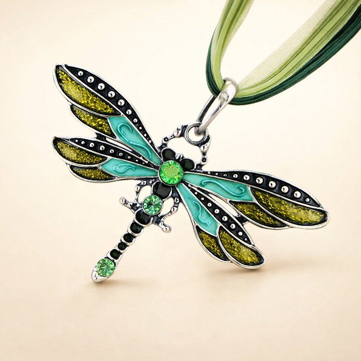 Crystal Dragonfly Pendant Necklace