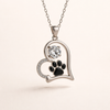 Handmade Dog Paw Print and Bone Pendant with Zirconia